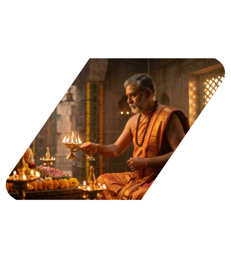 Priest performing nitya seva